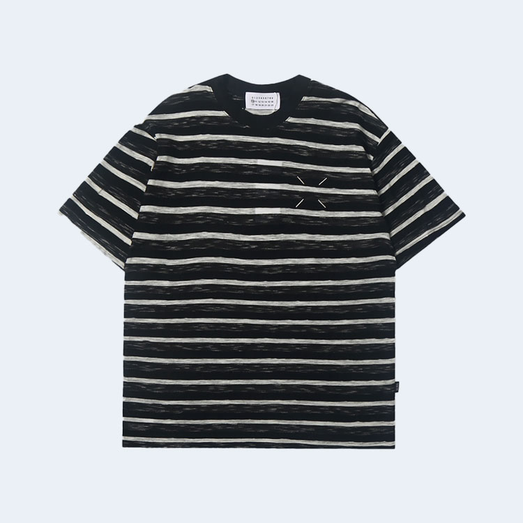 메종 마르지엘라 자카드 스트라이프 티셔츠